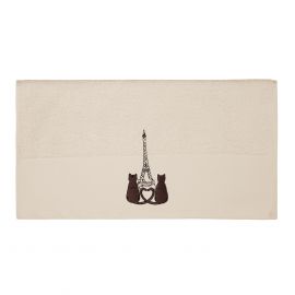 Serviette De Toilette PARIS MON CHAMOUR ECRU - SENSEI