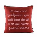 Coussin Garni MESSAGE AMITIE BOIS DE ROSE - SUD ETOFFE