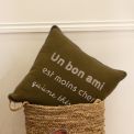 Coussin Garni MESSAGE AMITIE TABAC - SUD ETOFFE