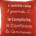 Coussin Garni MESSAGE AMITIE BRIQUE - SUD ETOFFE