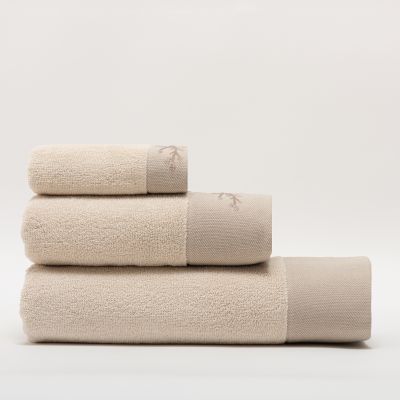 Serviette invité LEAF BEIGE - LASA HOME